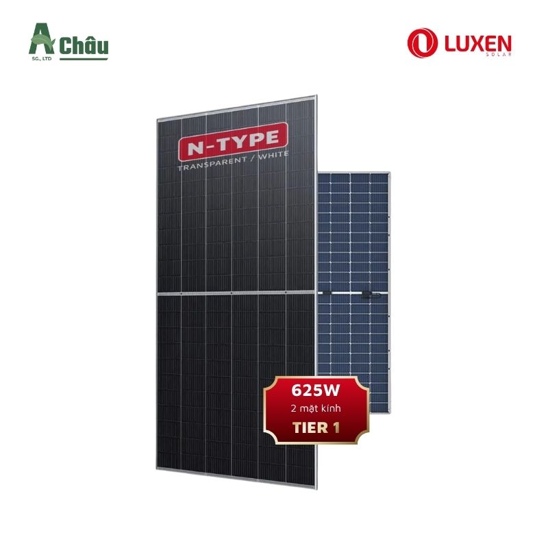 Tấm Pin Năng Lượng Mặt Trời Luxen Solar 625W 2 Mặt Kính | LNDT-620ND / LNDT-625ND